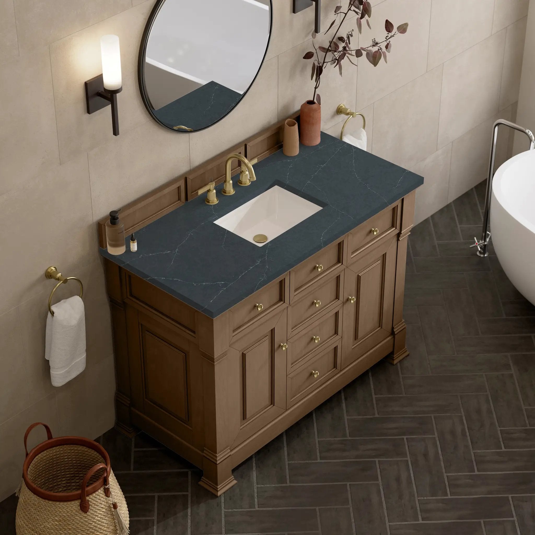 pecan vanity