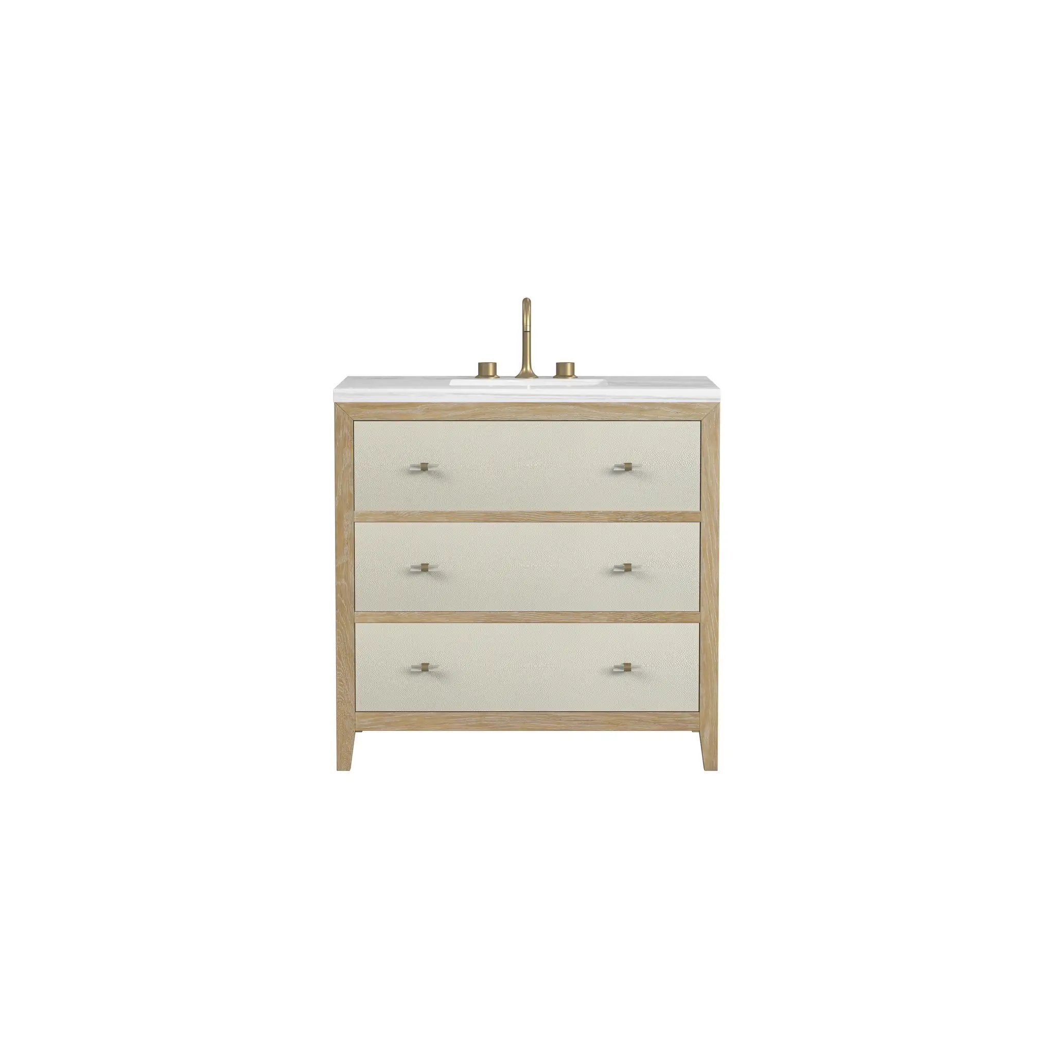 James Martin Celeste 36" Single Vanity Set - Sunwashed Oak with Embossed Shagreen by James Martin Vanities