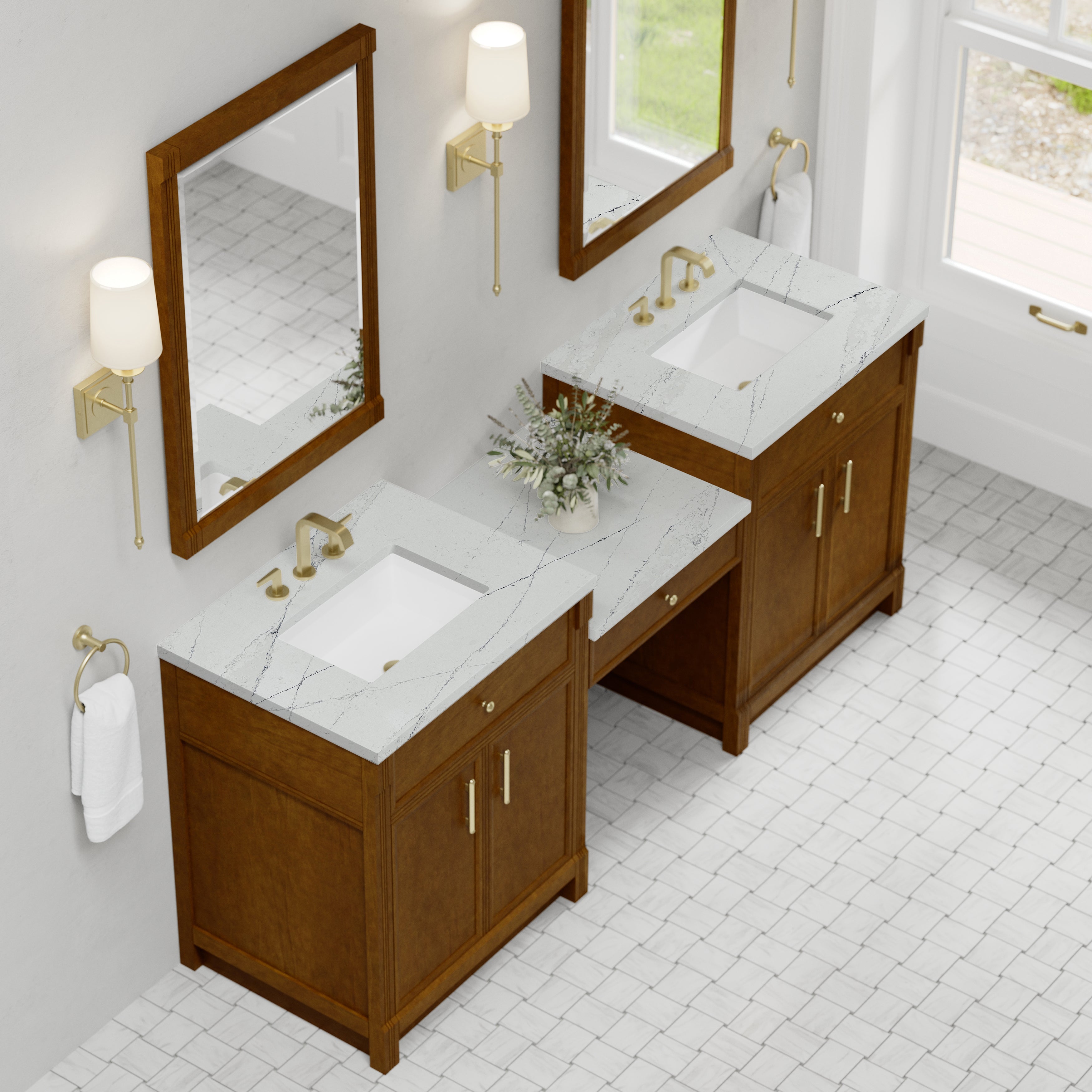 honey oak vanity