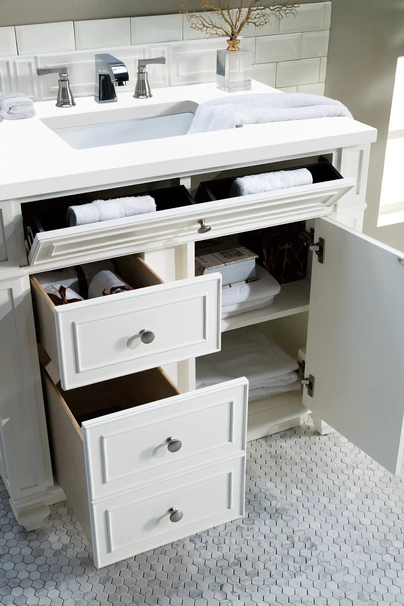 bright white vanity