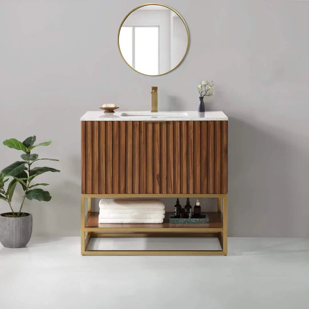 carrara marble vanity