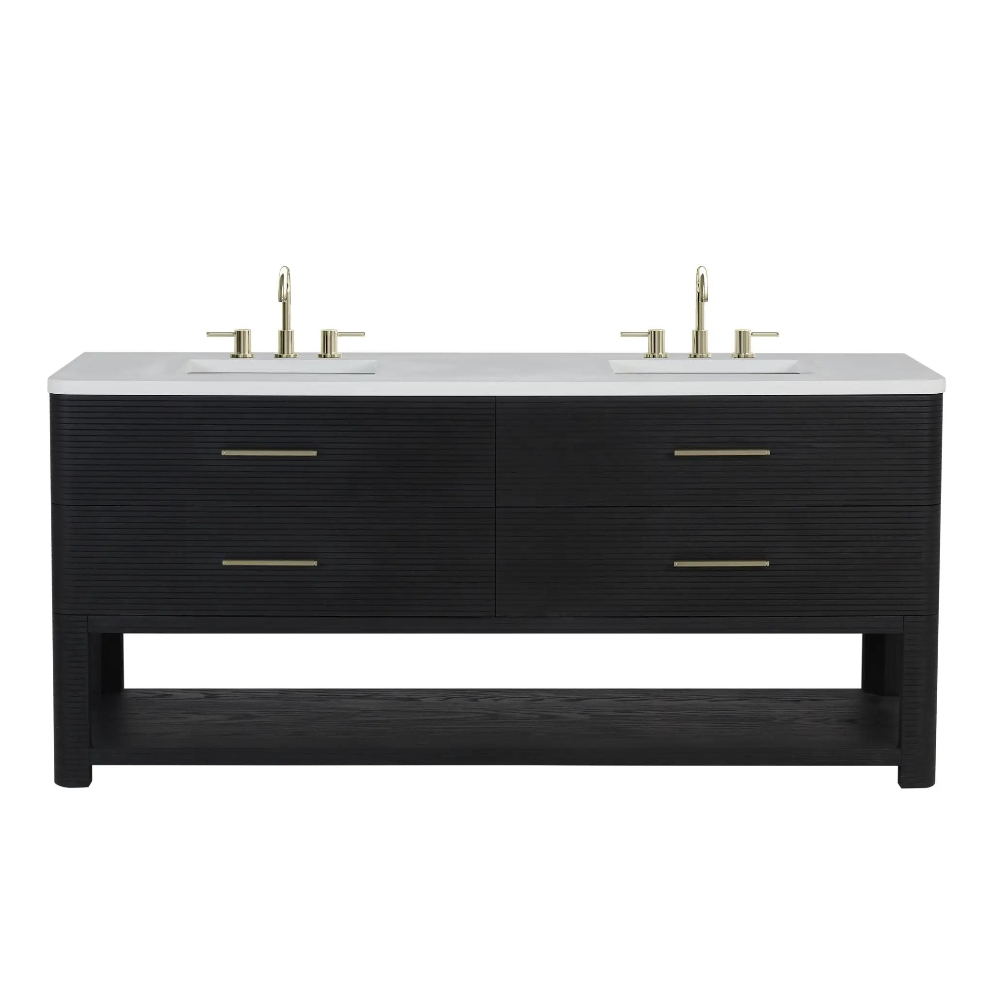 James Martin Lucian 72" Double Vanity Set - Carbon Oak by James Martin Vanities