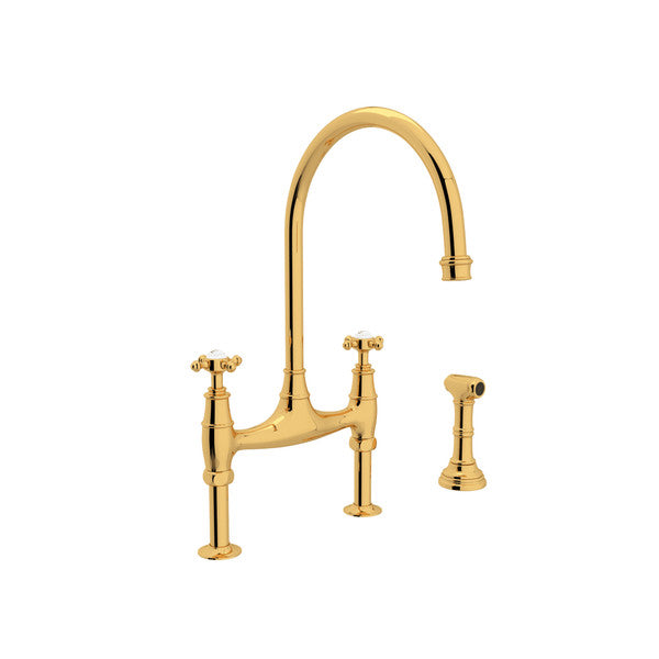 Rohl Georgian Era Bridge Kitchen Faucet with Side Spray