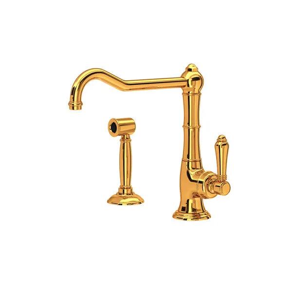 Rohl Acqui Extended Spout Kitchen Faucet with Side Spray by Rohl