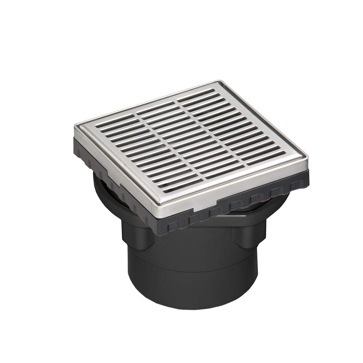 Infinity Drain 4" x 4" LND 4 Slotted Pattern Complete Kit with ABS Drain Body, 2" Outlet
