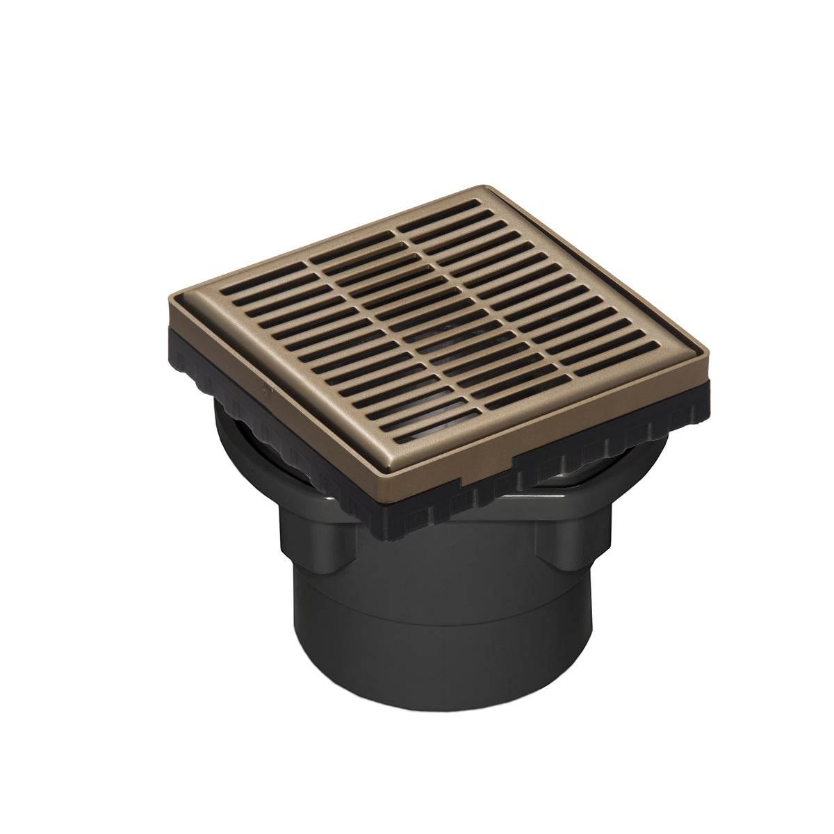 Infinity Drain 4" x 4" LND 4 Slotted Pattern Complete Kit with ABS Drain Body, 2" Outlet