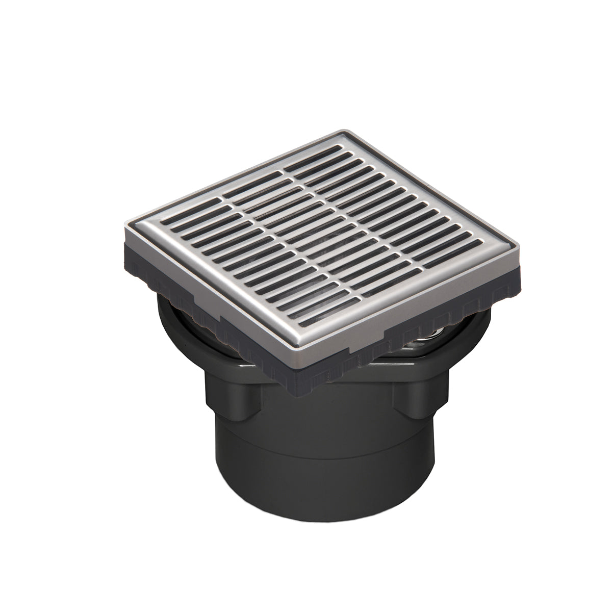 Infinity Drain 4" x 4" LND 4 Slotted Pattern Complete Kit with ABS Drain Body, 2" Outlet
