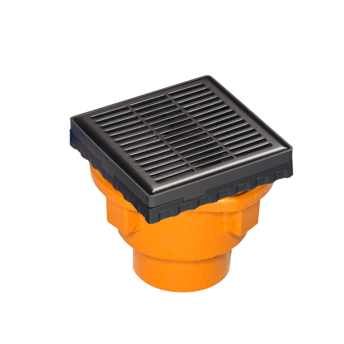 Infinity Drain 4" x 4" LND 4 Slotted Pattern Complete Kit with Cast Iron Drain Body, 2" Outlet