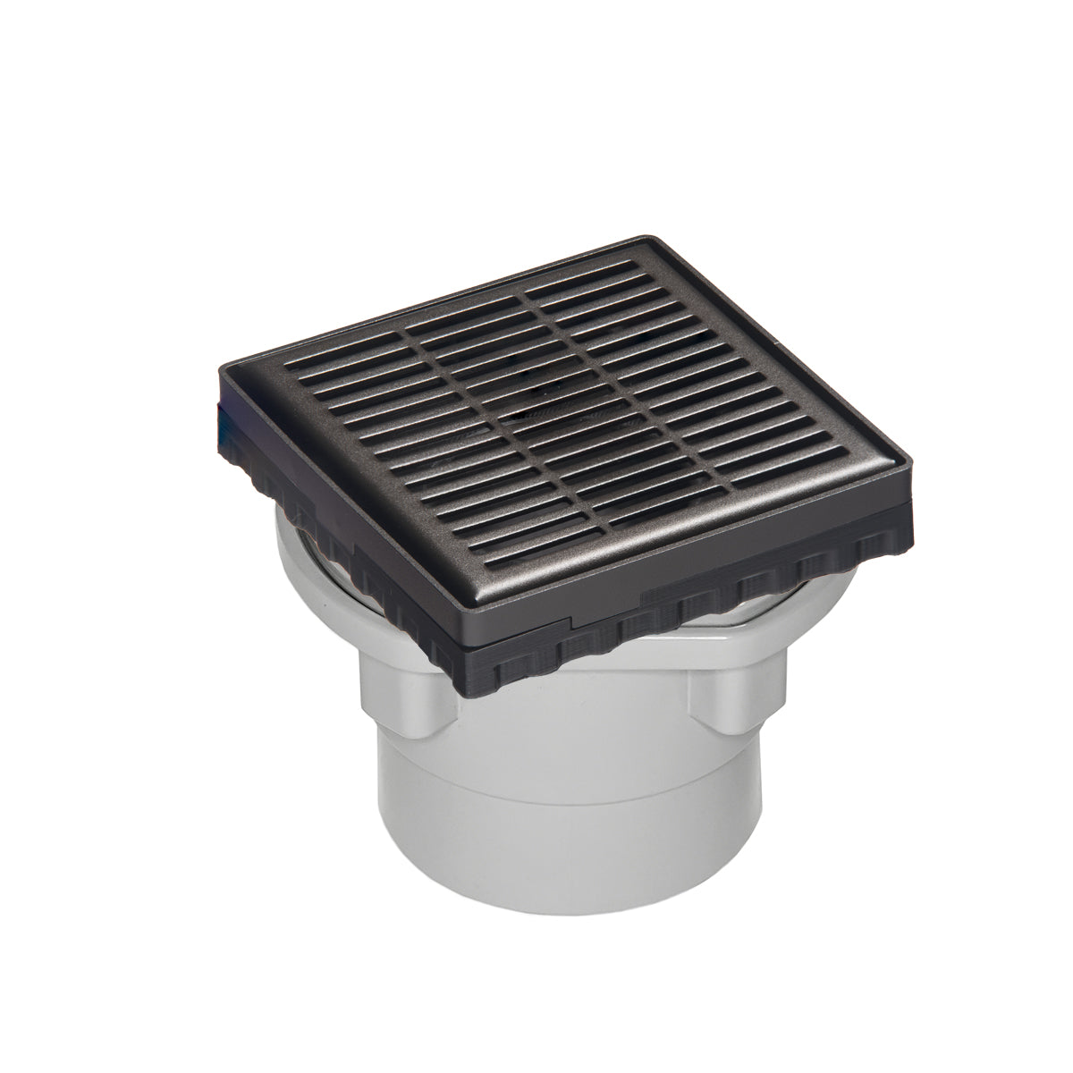 Infinity Drain 4" x 4" LND 4 Slotted Pattern Complete Kit with PVC Drain Body, 2" Outlet