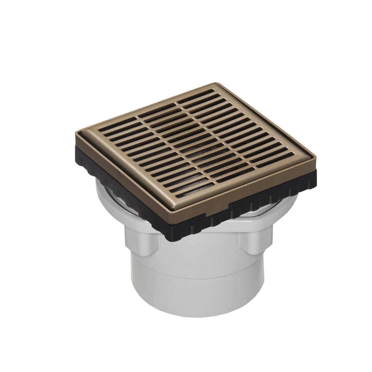Infinity Drain 4" x 4" LND 4 Slotted Pattern Complete Kit with PVC Drain Body, 2" Outlet