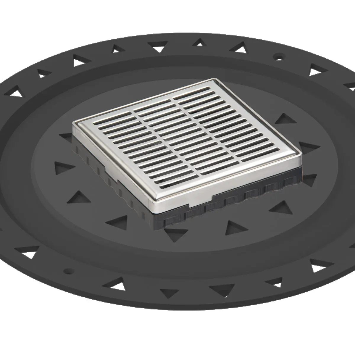 Infinity Drain 4" x 4" LND 4 Slotted Pattern Complete Kit with ABS Bonded Flange, 2", 3" and 4" Outlet by Infinity Drain