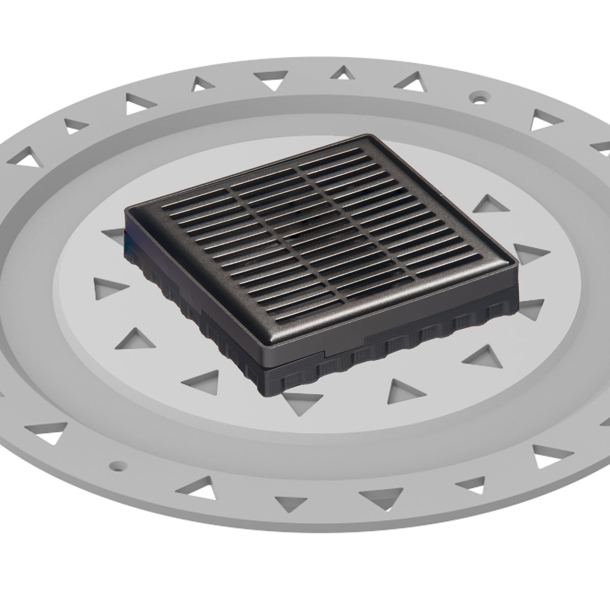 Infinity Drain 4" x 4" LND 4 Slotted Pattern Complete Kit with PVC Bonded Flange, 2", 3" and 4" Outlet