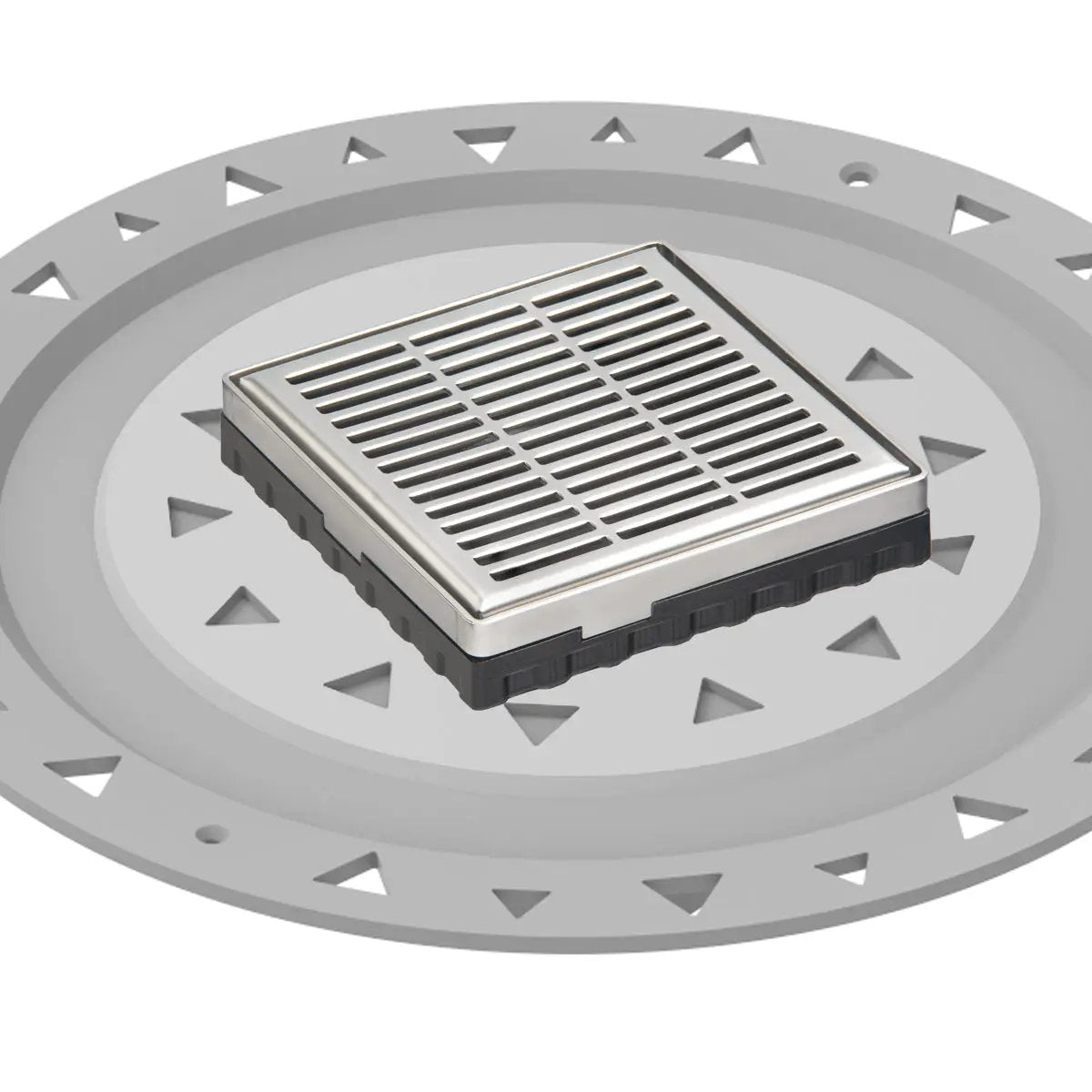Infinity Drain 4" x 4" LND 4 Slotted Pattern Complete Kit with PVC Bonded Flange, 2", 3" and 4" Outlet by Infinity Drain