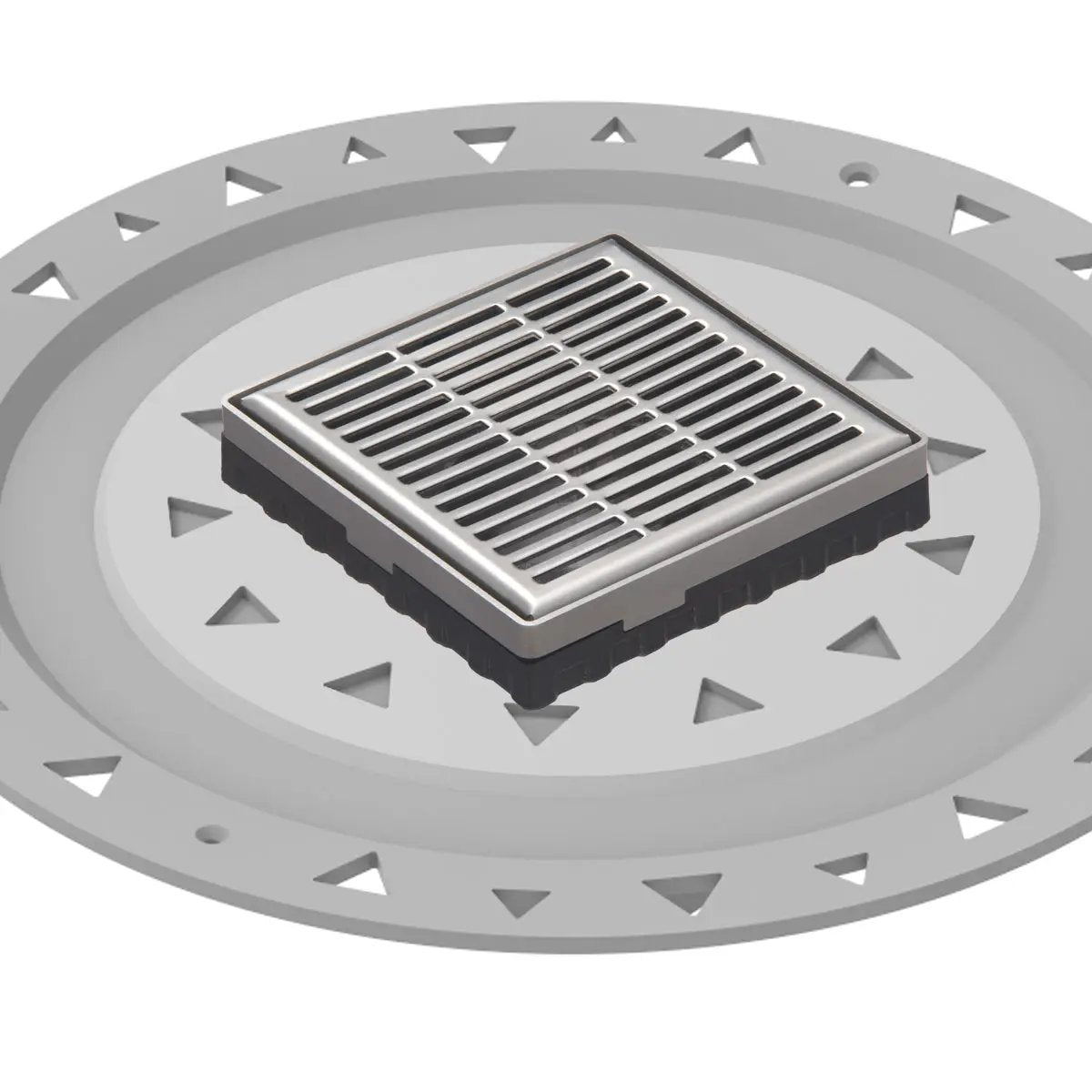 Infinity Drain 4" x 4" LND 4 Slotted Pattern Complete Kit with PVC Bonded Flange, 2", 3" and 4" Outlet by Infinity Drain