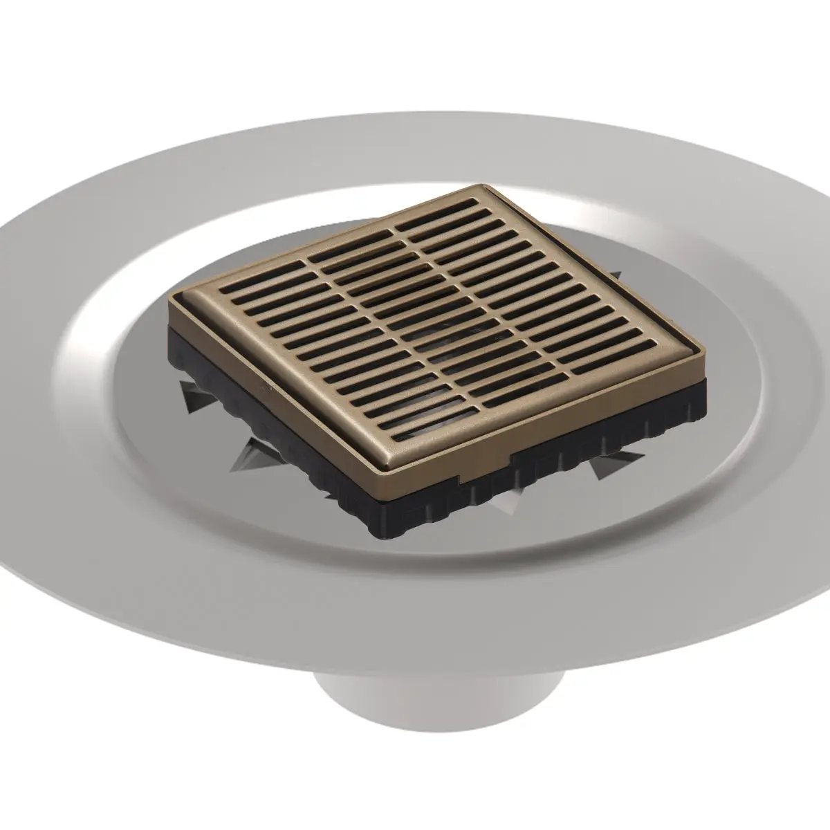 Infinity Drain 4" x 4" LND 4 Slotted Pattern Complete Kit with Stainless Steel Bonded Flange, 2" No Hub Outlet by Infinity Drain