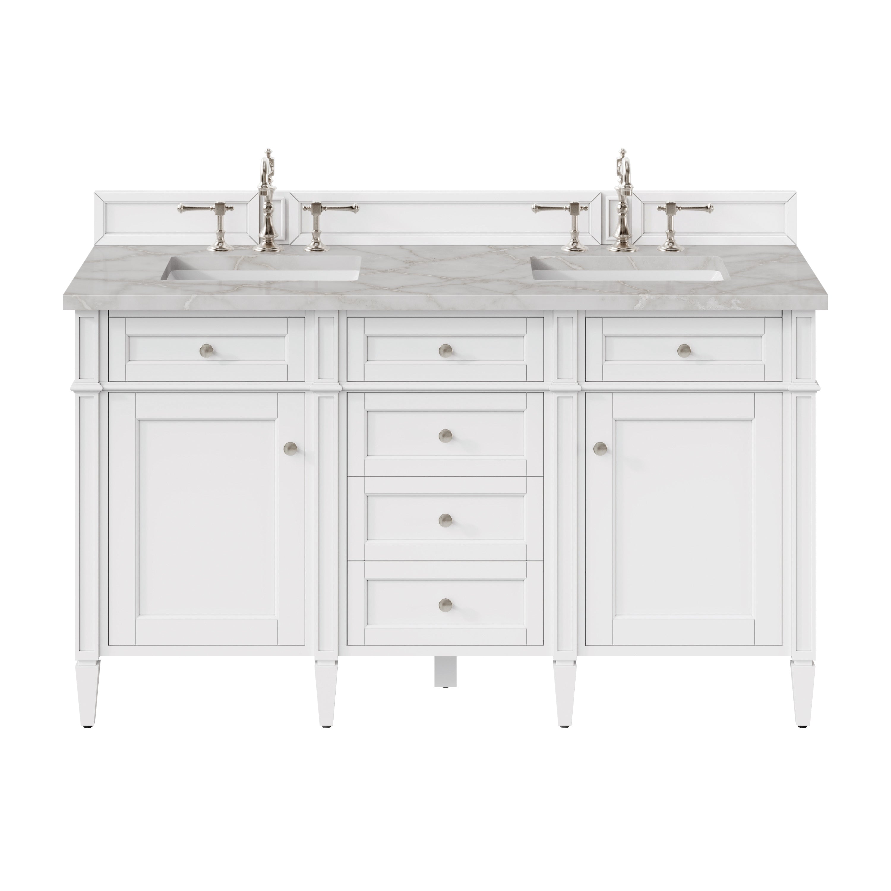 James Martin Vanities Brittany 60" Double Vanity - Bright White