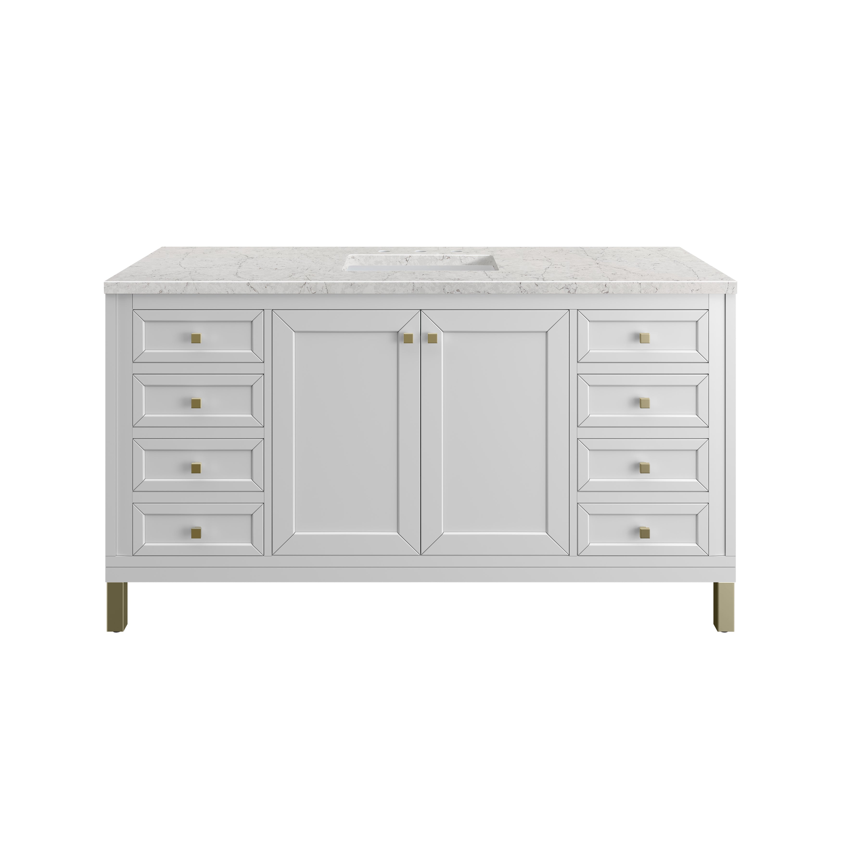 James Martin Vanities Chicago 60" Single Vanity - Glossy White