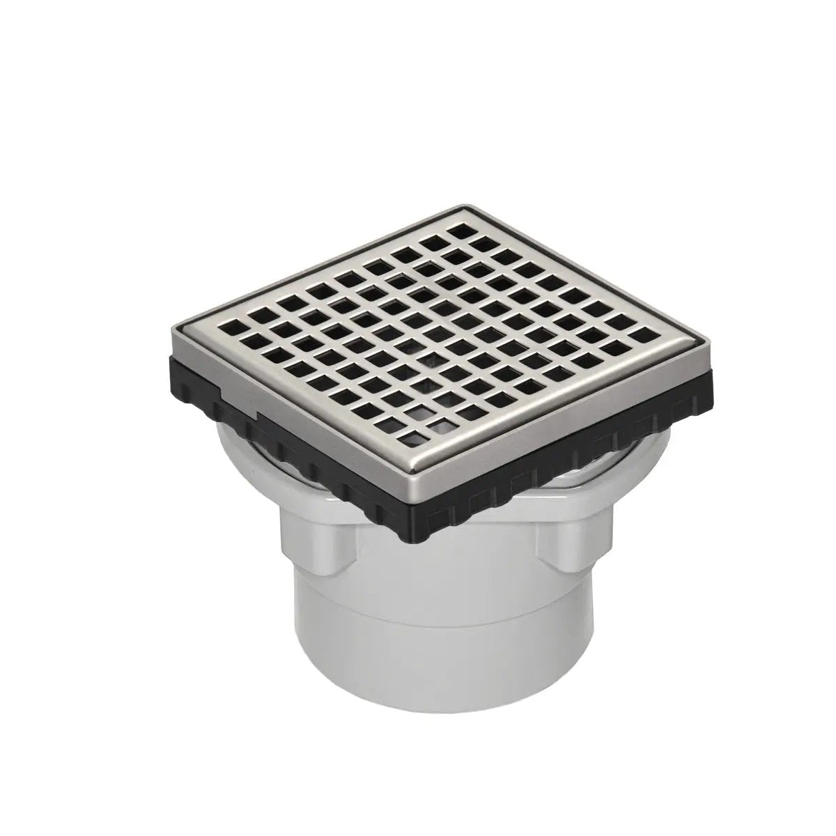 Infinity Drain 4" x 4" LQD 4 Squares Pattern Complete Kit with PVC Drain Body, 2" Outlet by Infinity Drain