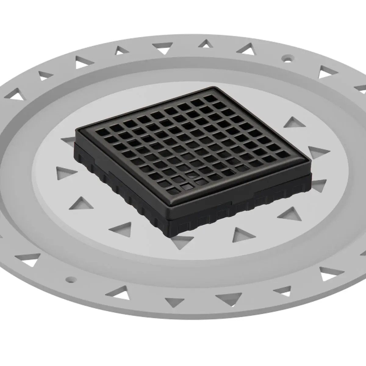 Infinity Drain 4" x 4" LQD 4 Squares Pattern Complete Kit with PVC Bonded Flange, 2", 3" and 4" Outlet by Infinity Drain