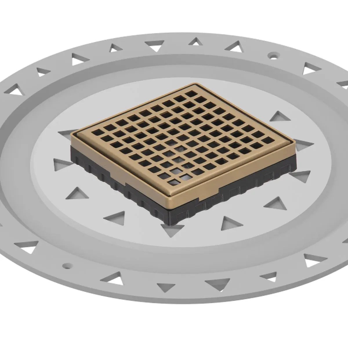 Infinity Drain 4" x 4" LQD 4 Squares Pattern Complete Kit with PVC Bonded Flange, 2", 3" and 4" Outlet by Infinity Drain