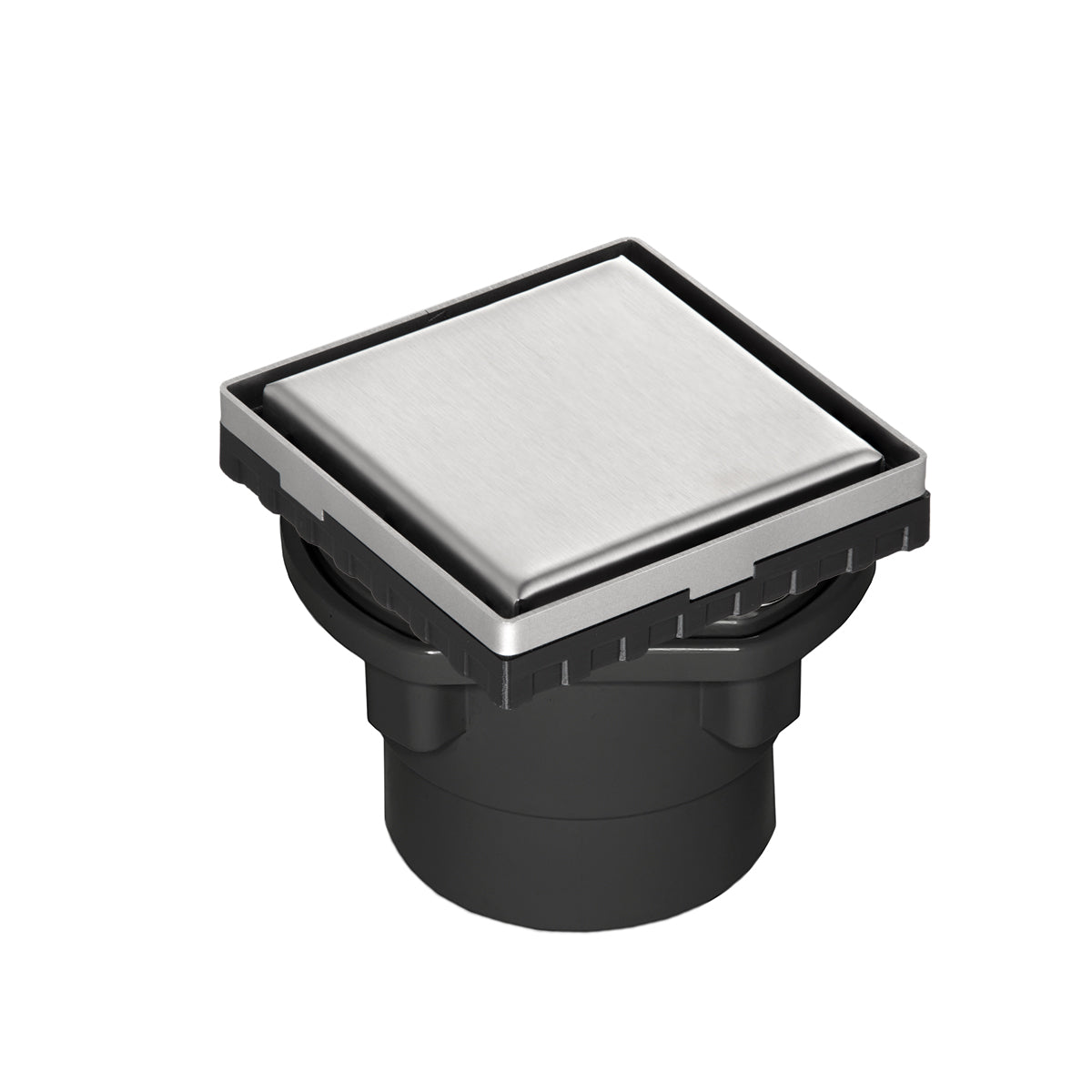 Infinity Drain 4" x 4" LSD 4 Solid Style Complete Kit with ABS Drain Body, 2" Outlet