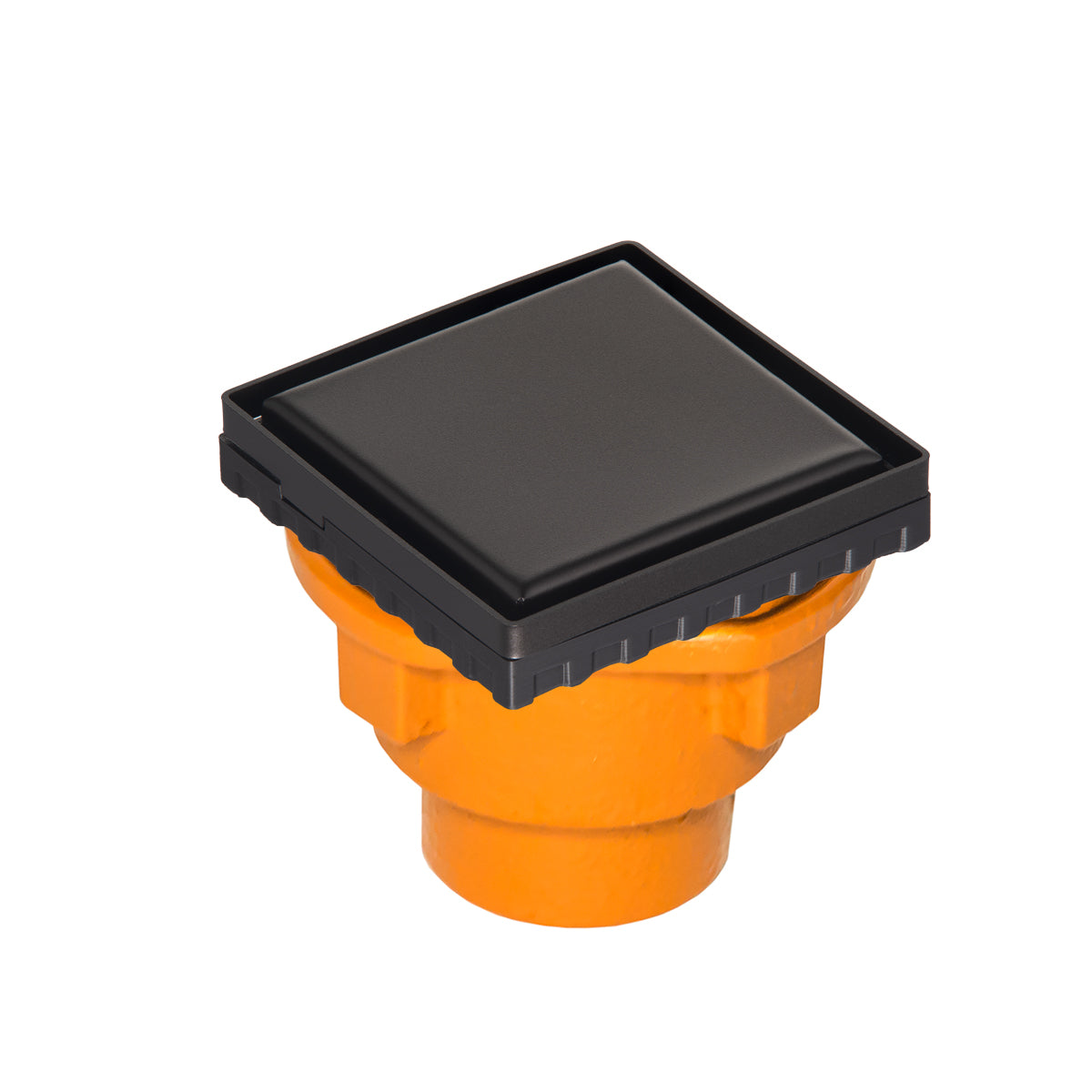 Infinity Drain 4" x 4" LSD 4 Solid Style Complete Kit with Cast Iron Drain Body, 2" Outlet