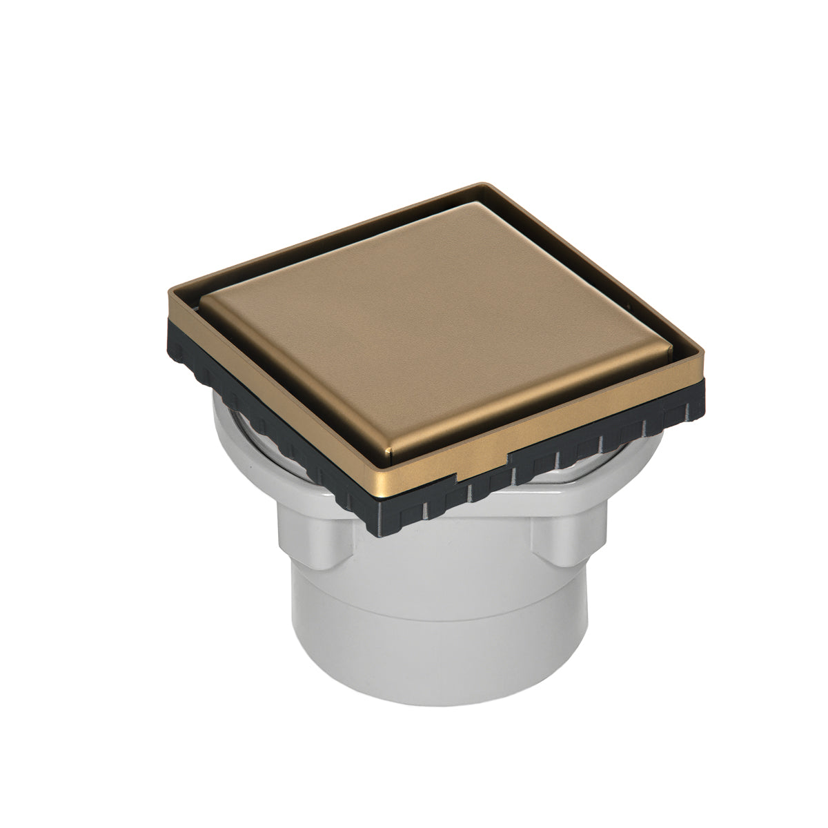 Infinity Drain 4" x 4" LSD 4 Solid Style Complete Kit with PVC Drain Body, 2" Outlet