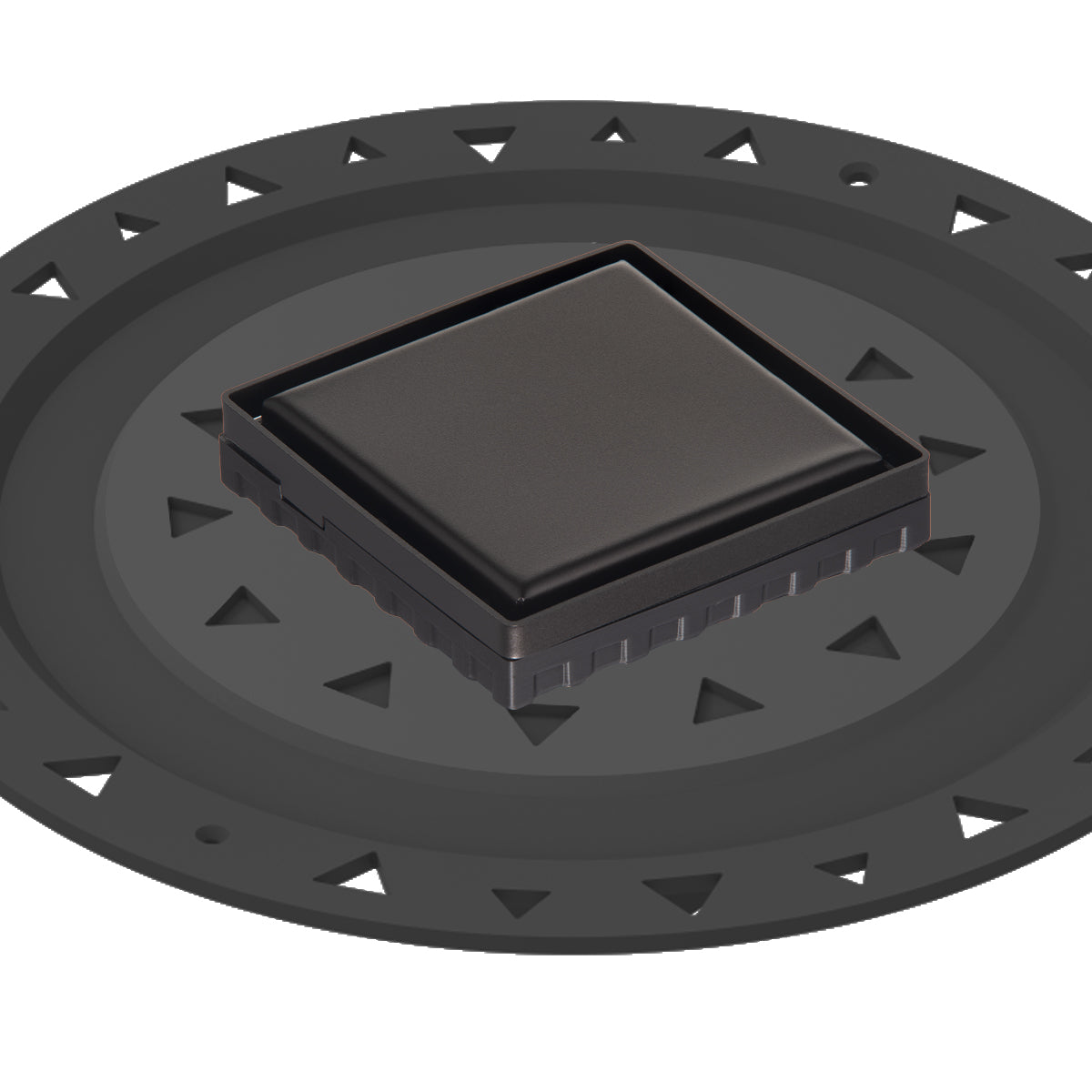 Infinity Drain 4" x 4" LSD 4 Solid Style Complete Kit with ABS Bonded Flange, 2", 3" and 4" Outlet