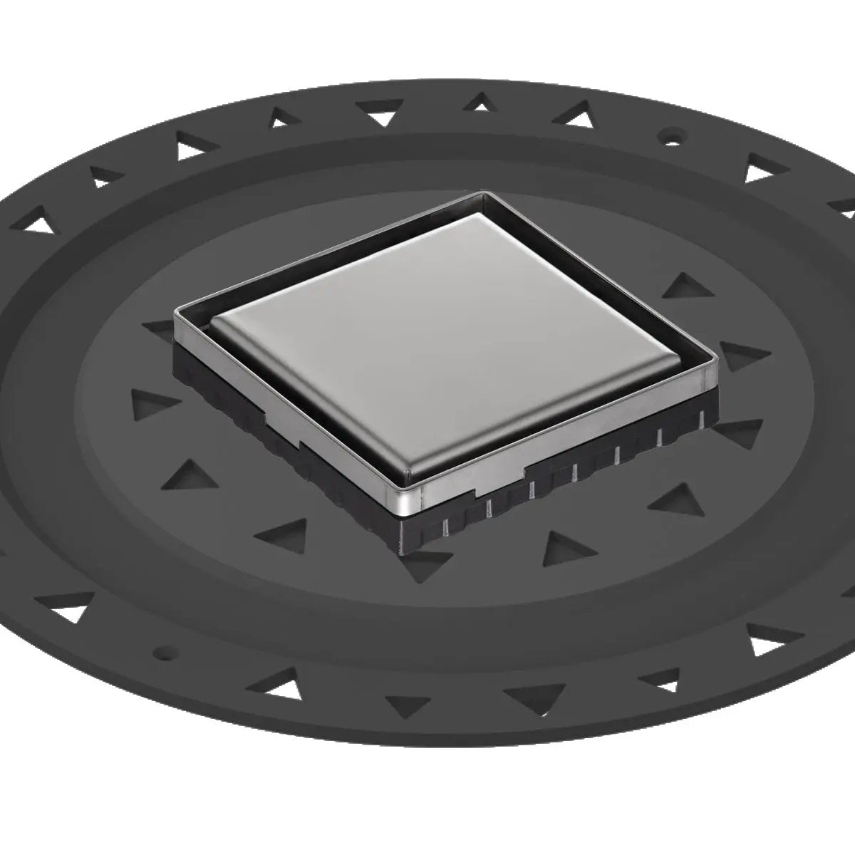 Infinity Drain 4" x 4" LSD 4 Solid Style Complete Kit with ABS Bonded Flange, 2", 3" and 4" Outlet by Infinity Drain