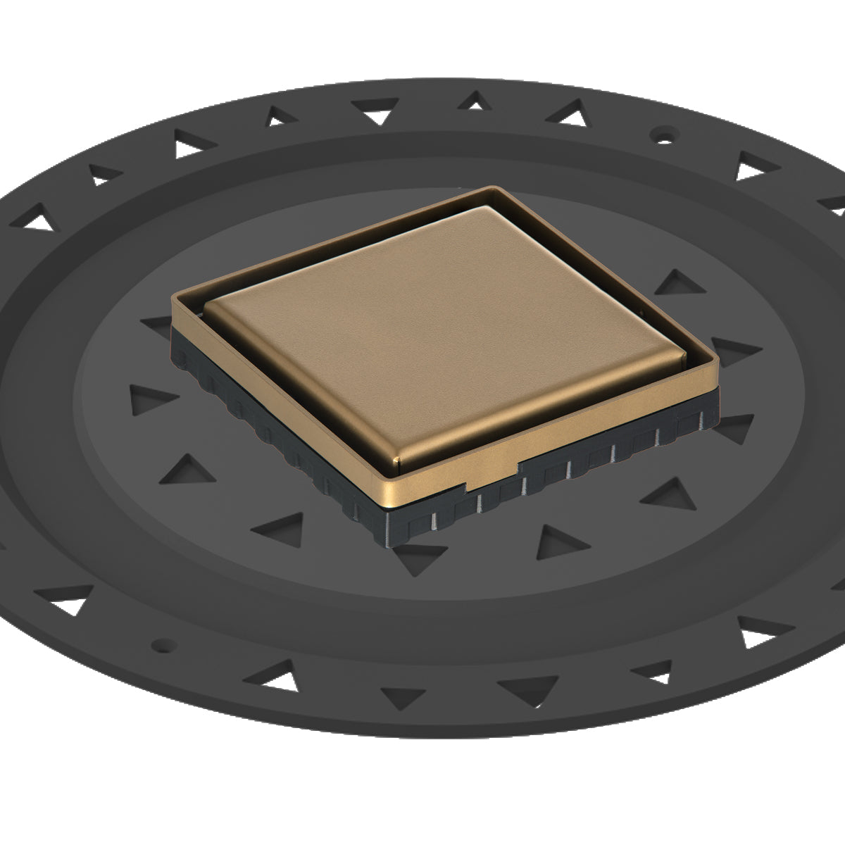 Infinity Drain 4" x 4" LSD 4 Solid Style Complete Kit with ABS Bonded Flange, 2", 3" and 4" Outlet