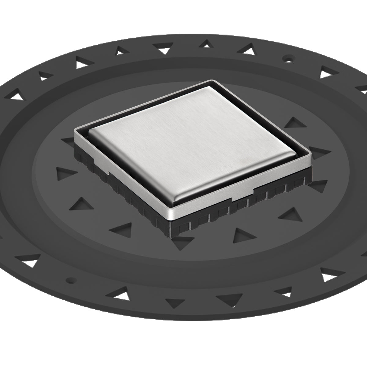Infinity Drain 4" x 4" LSD 4 Solid Style Complete Kit with ABS Bonded Flange, 2", 3" and 4" Outlet