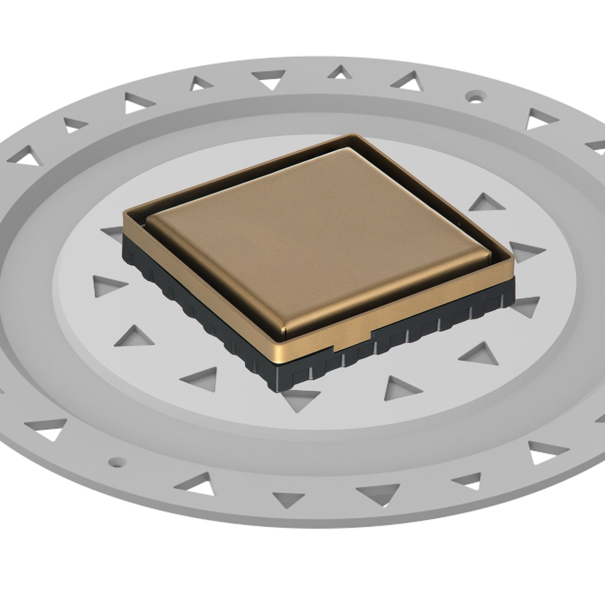 Infinity Drain 4" x 4" LSD 4 Solid Style Complete Kit with PVC Bonded Flange, 2", 3" and 4" Outlet