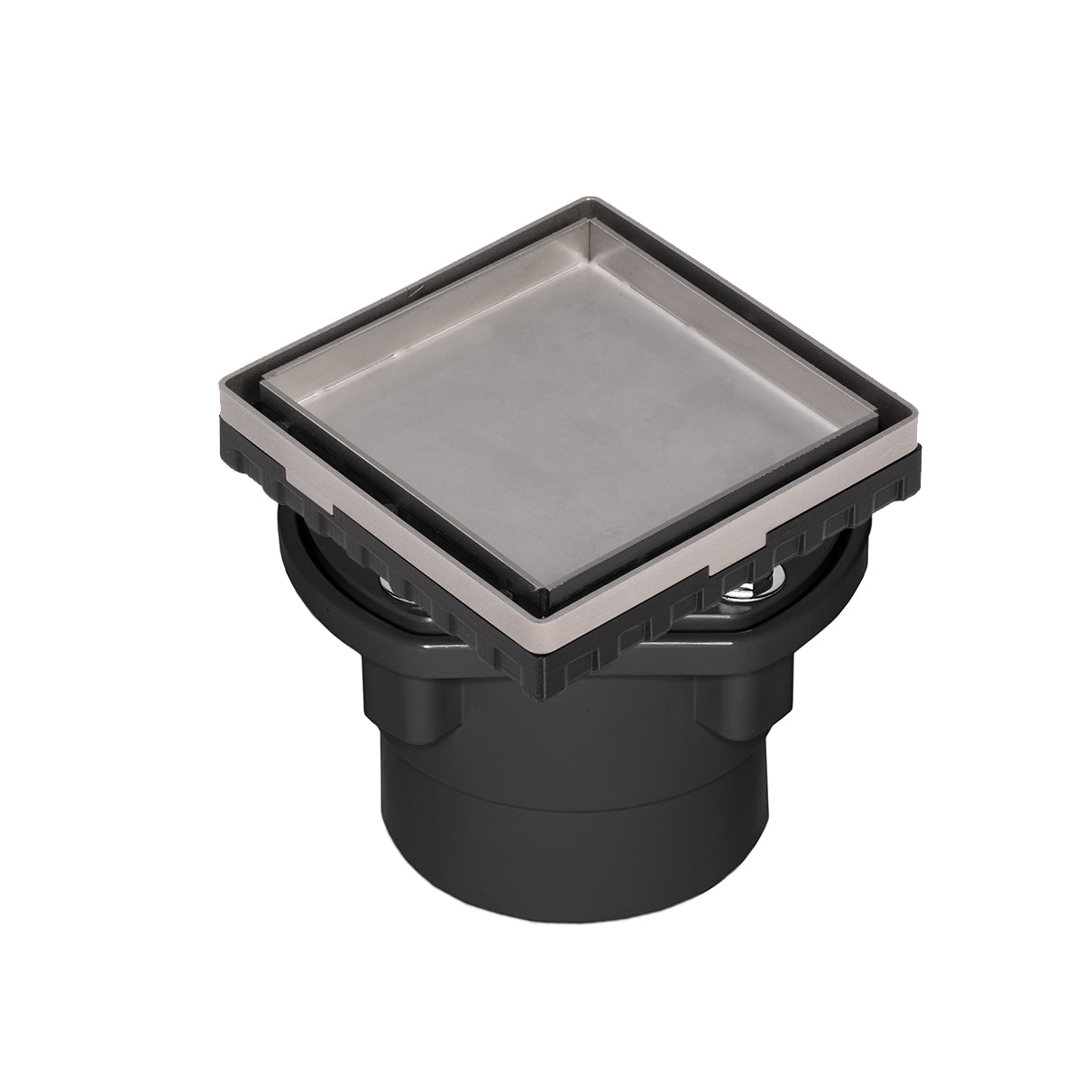 Infinity Drain 4" x 4" LTD 4 Tile Insert Complete Kit with ABS Drain Body, 2" Outlet