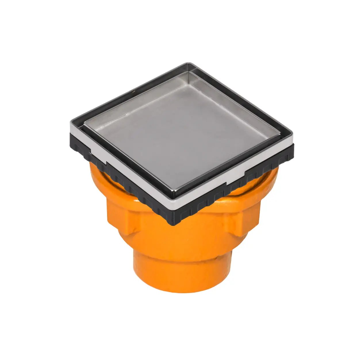 Infinity Drain 4" x 4" LTD 4 Tile Insert Complete Kit with Cast Iron Drain Body, 2" Outlet by Infinity Drain
