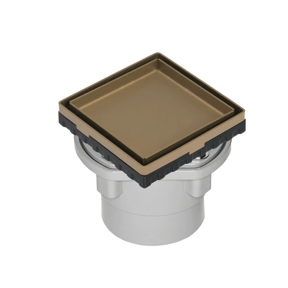 Infinity Drain 4" x 4" LTD 4 Tile Insert Complete Kit with PVC Drain Body, 2" Outlet by Infinity Drain