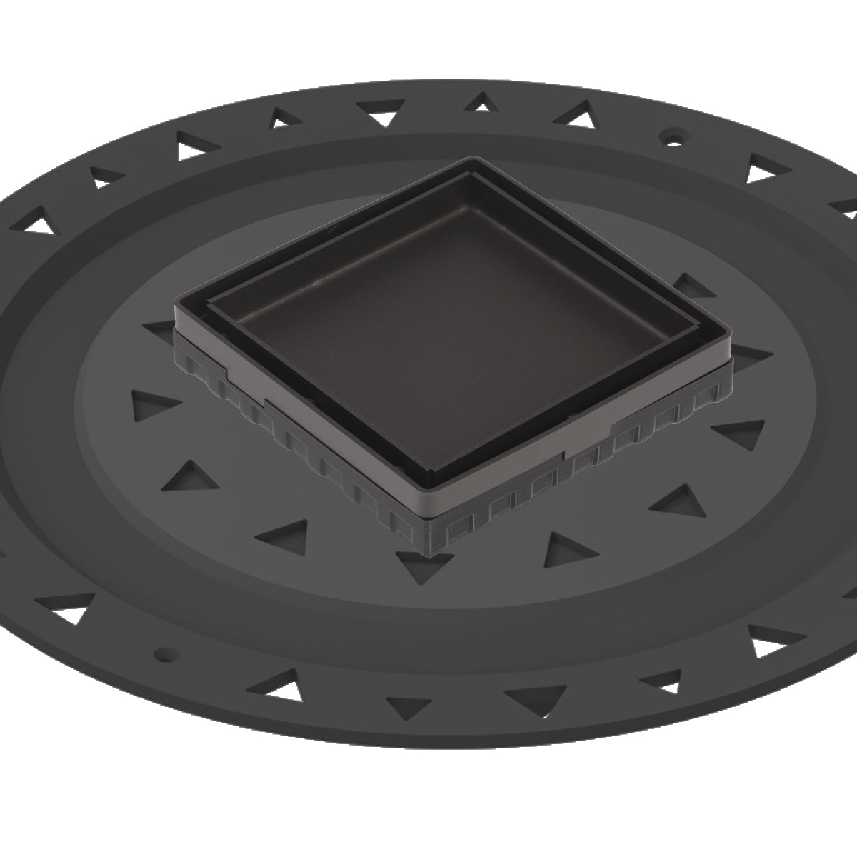 Infinity Drain 4" x 4" LTD 4 Tile Insert Complete Kit with ABS Bonded Flange, 2", 3" and 4" Outlet