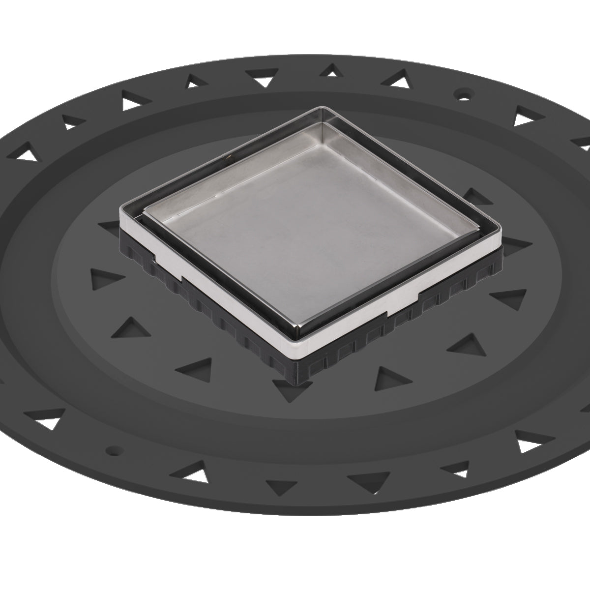 Infinity Drain 4" x 4" LTD 4 Tile Insert Complete Kit with ABS Bonded Flange, 2", 3" and 4" Outlet