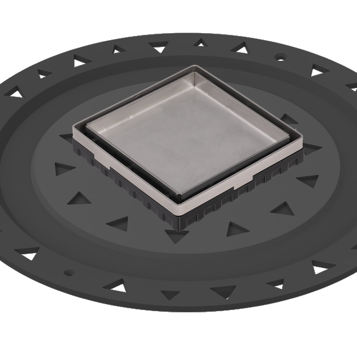 Infinity Drain 4" x 4" LTD 4 Tile Insert Complete Kit with ABS Bonded Flange, 2", 3" and 4" Outlet