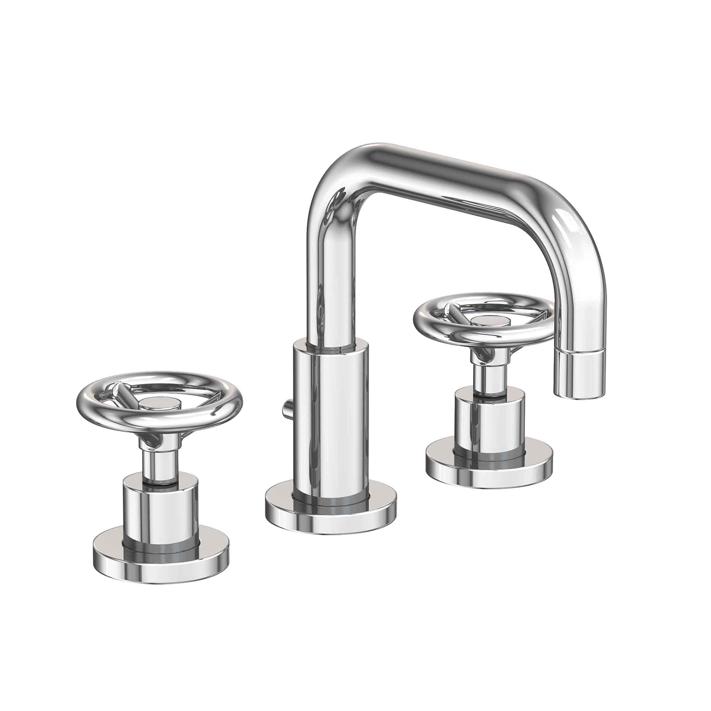 polished chrome lavatory faucet