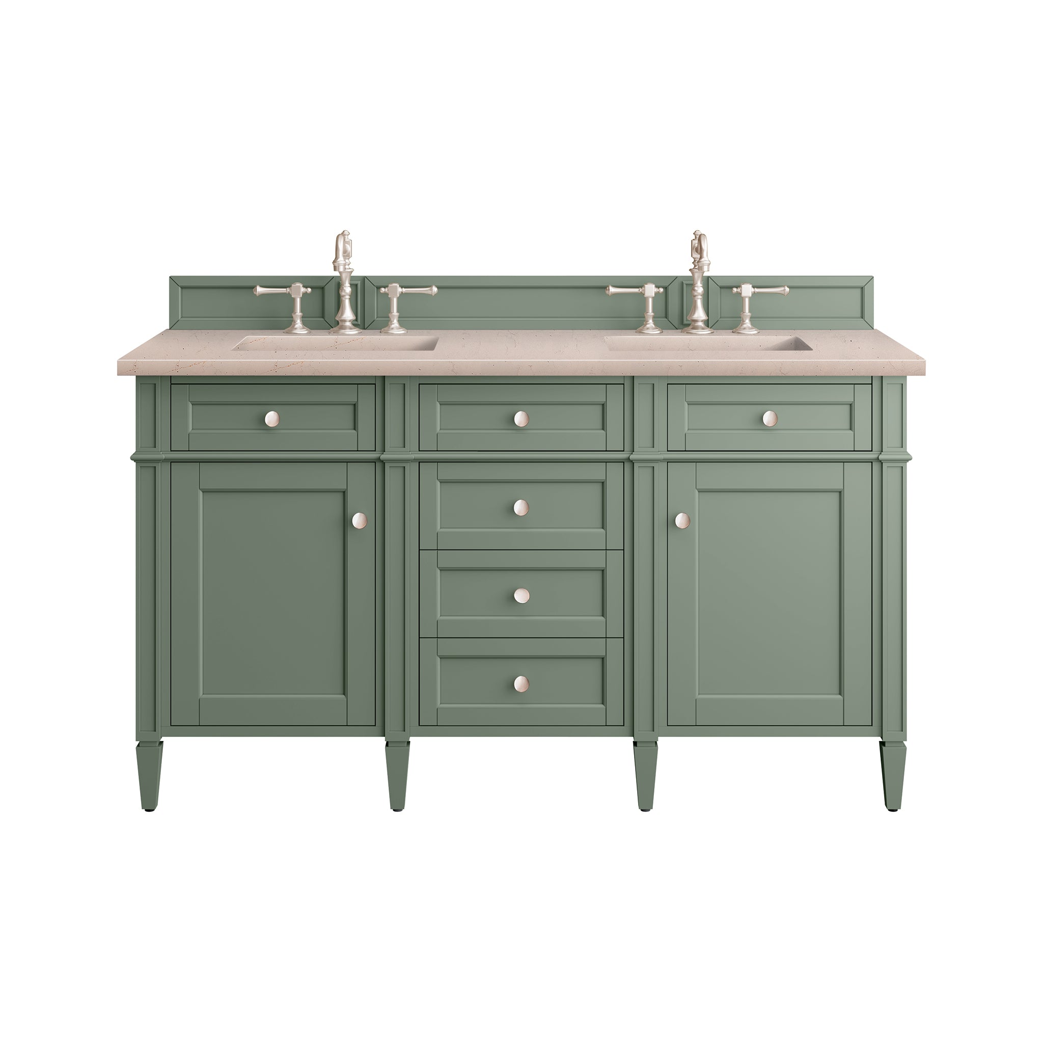 James Martin Vanities Brittany 60" Double Vanity - Smokey Celadon
