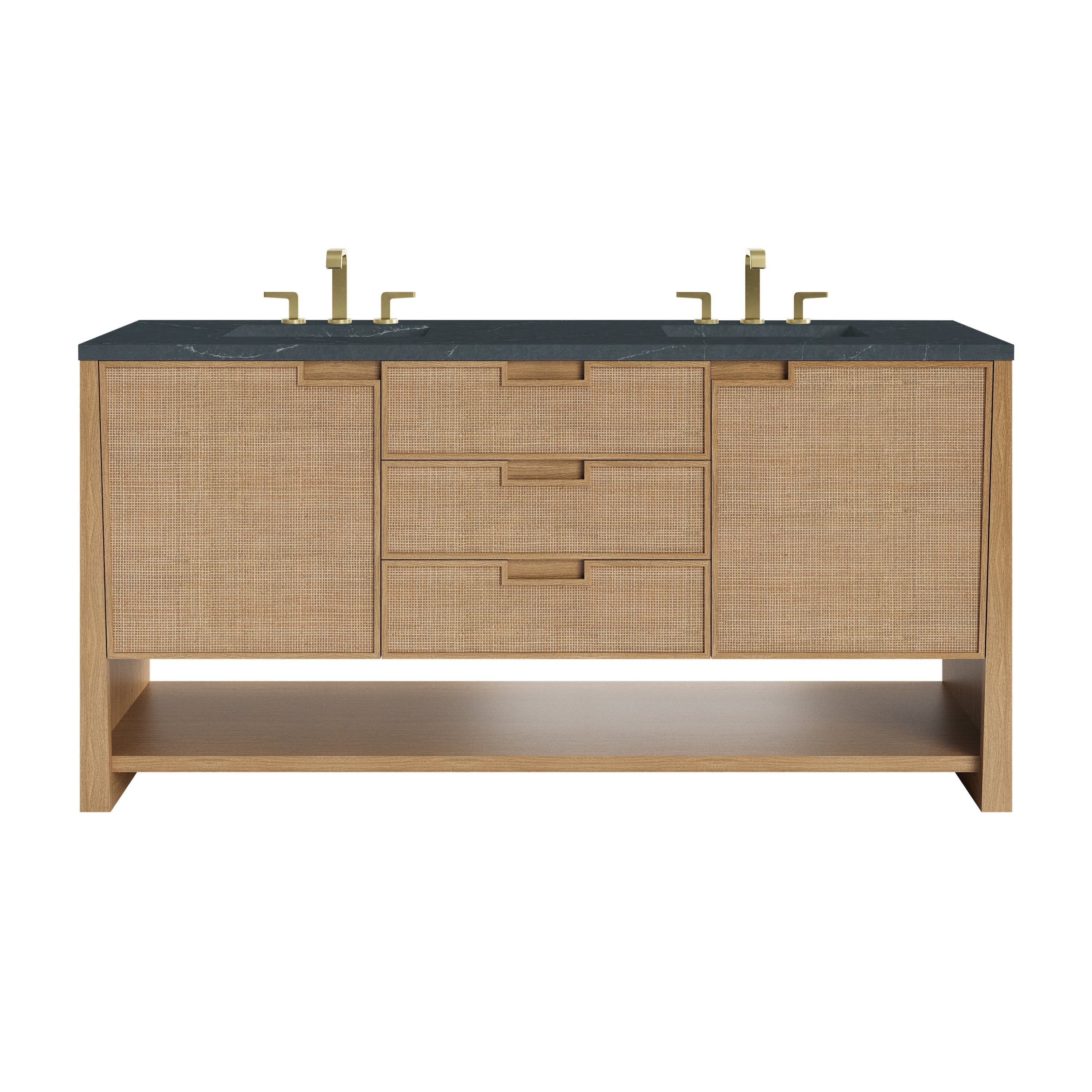 James Martin Vanities Solene 72" Double Vanity - Seaside Oak