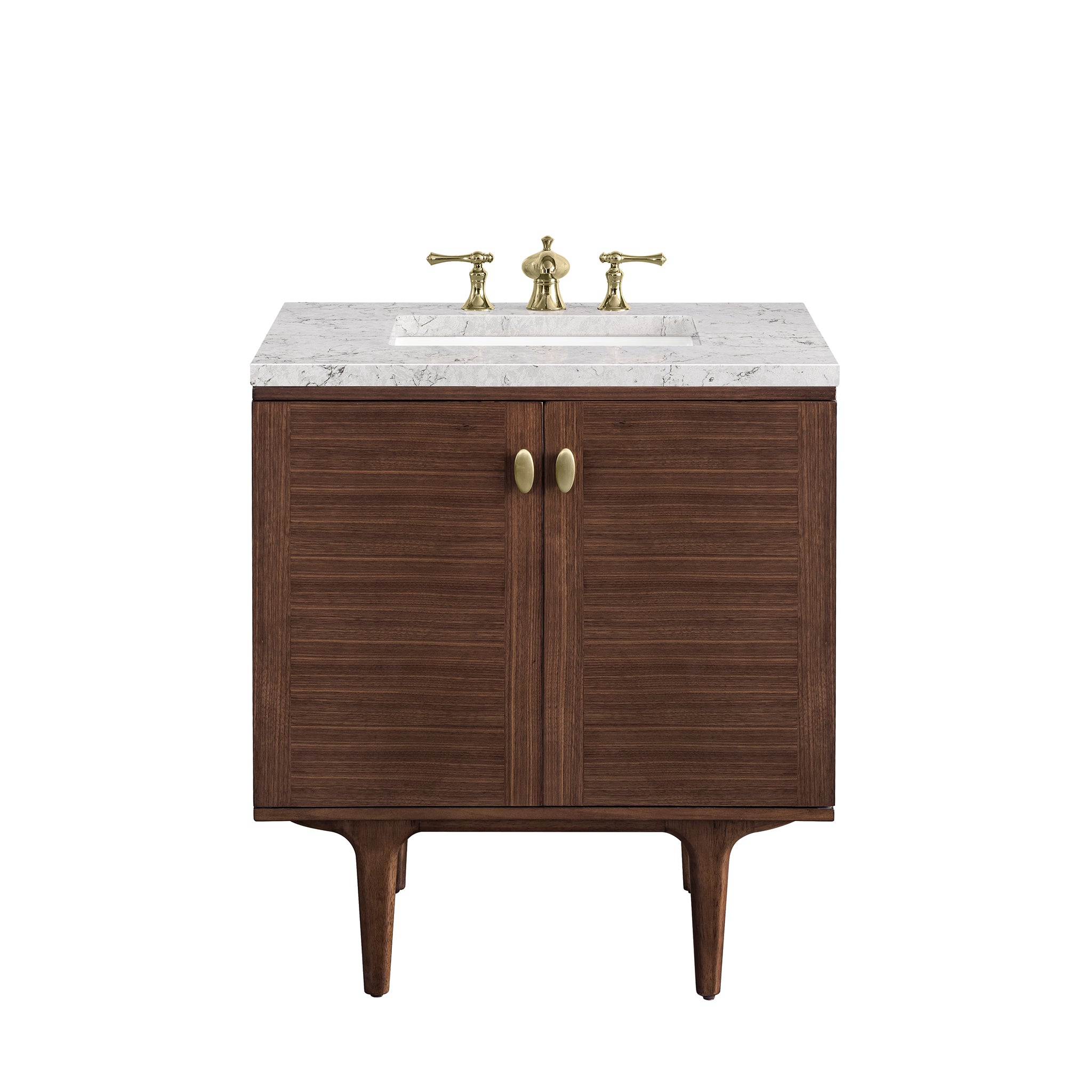 James Martin Vanities Amberly 30" Single Vanity - Mid-Century Walnut