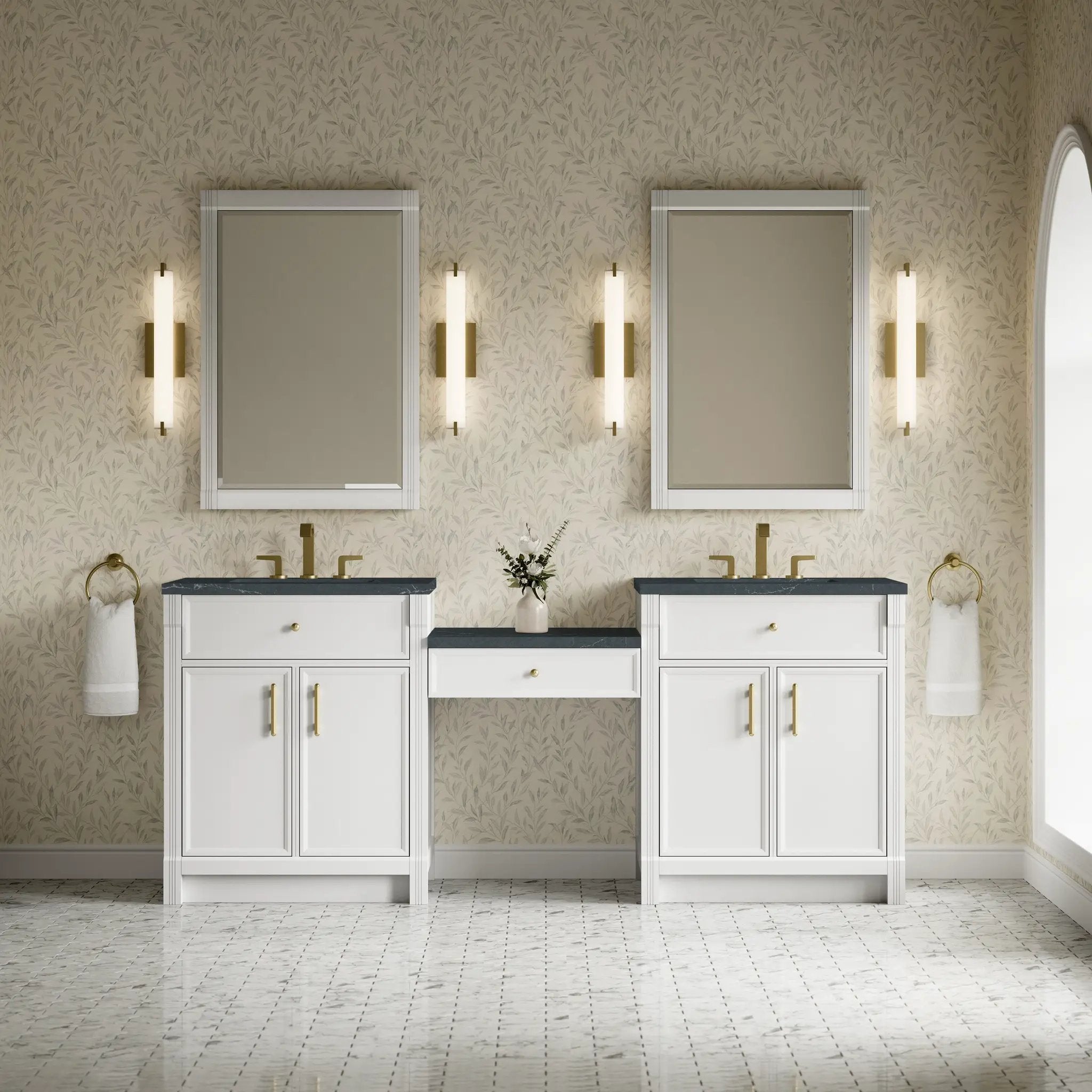 bright white vanity