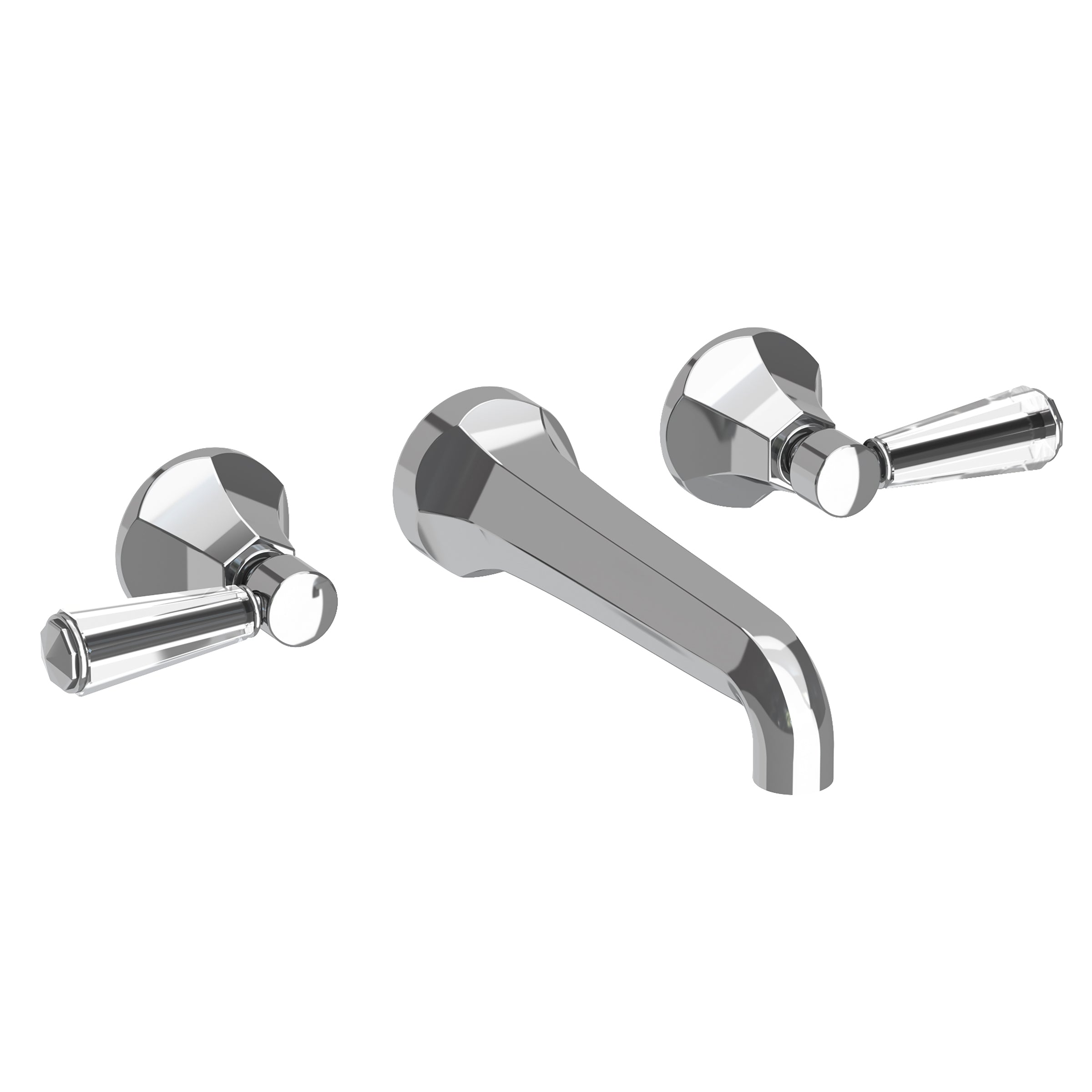 polished chrome lavatory faucet