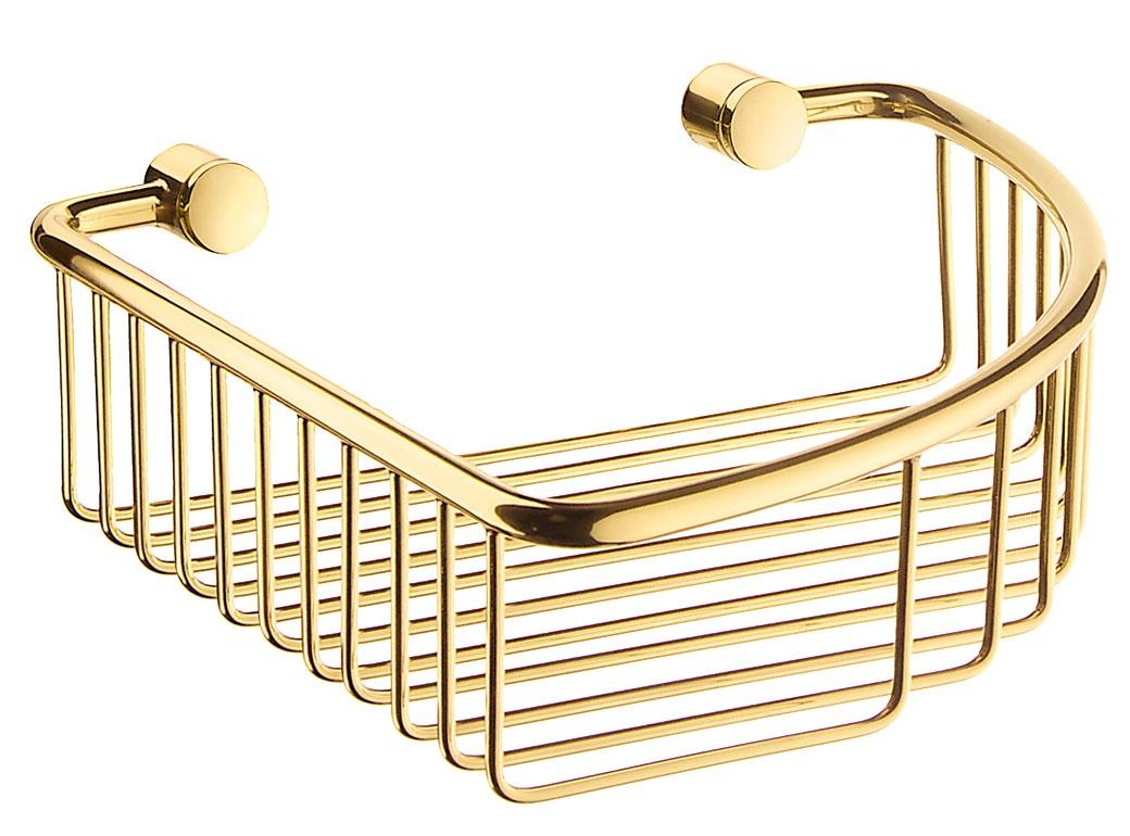 polished brass soap basket