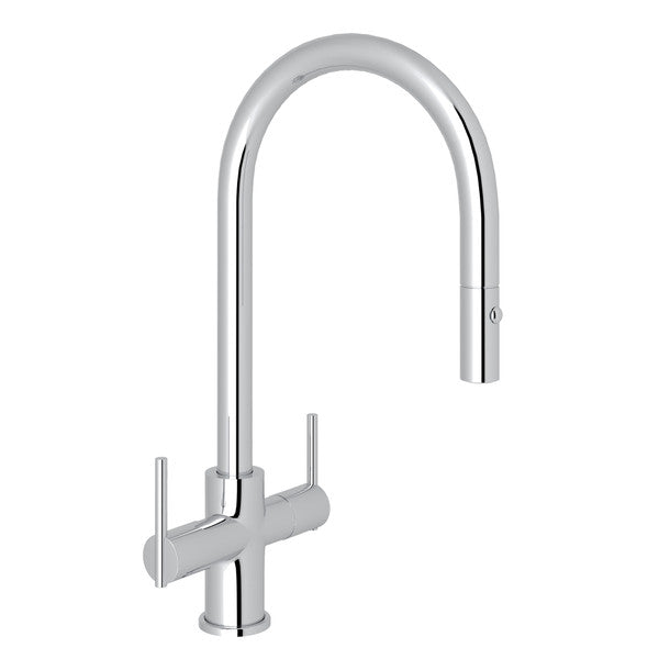 polished chrome kitchen faucet