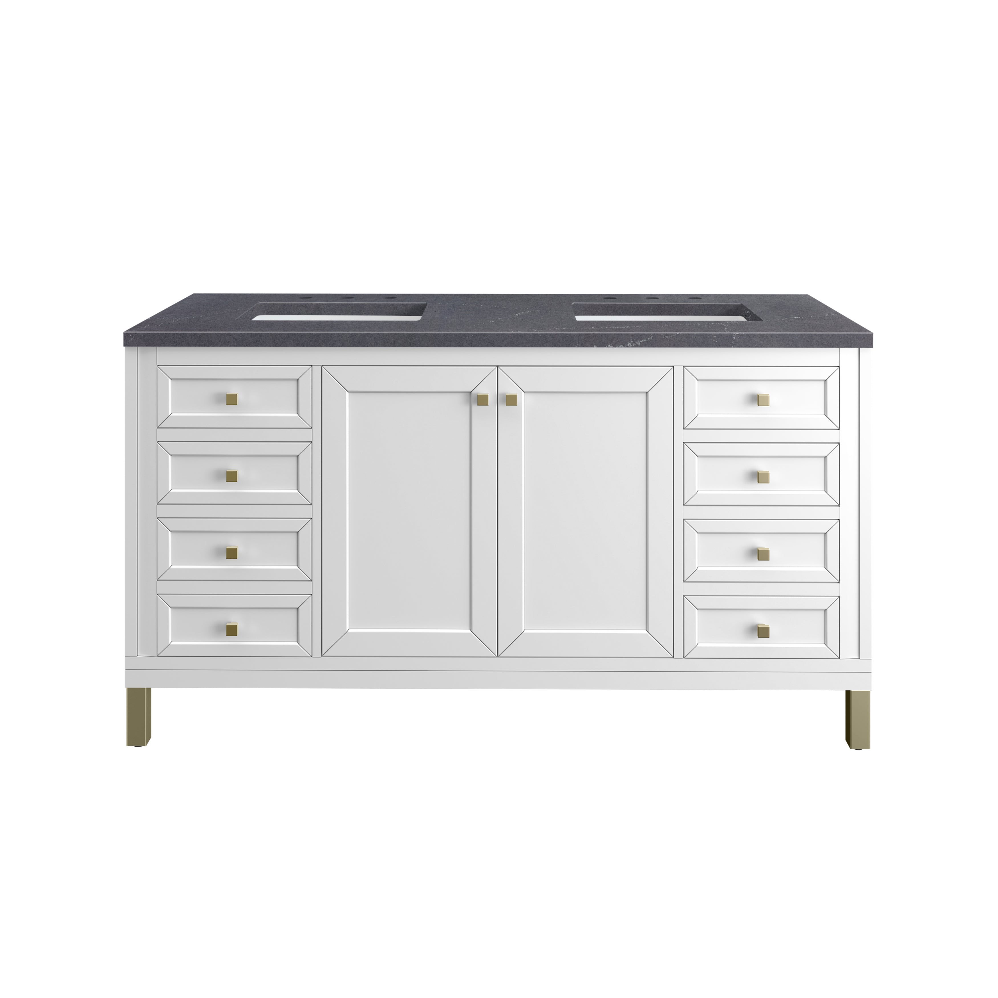 James Martin Chicago 60" Double Vanity Set - Glossy White by James Martin Vanities