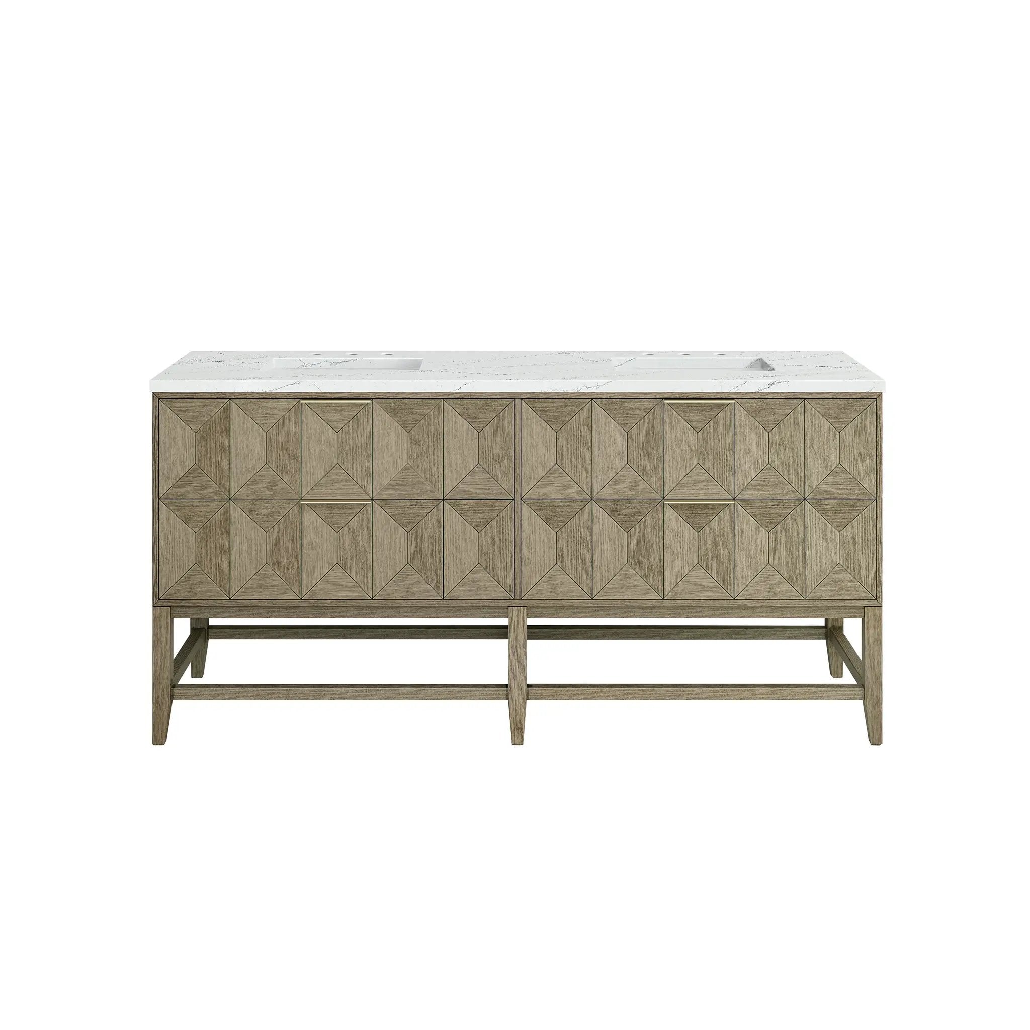James Martin Emmeline 72" Double Vanity Set - Pebble Oak by James Martin Vanities