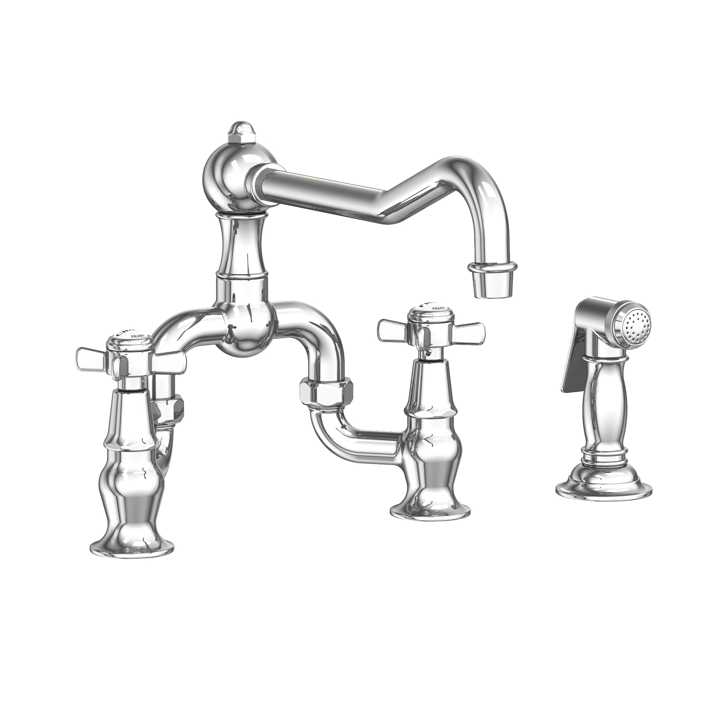 polished chrome bridge faucet