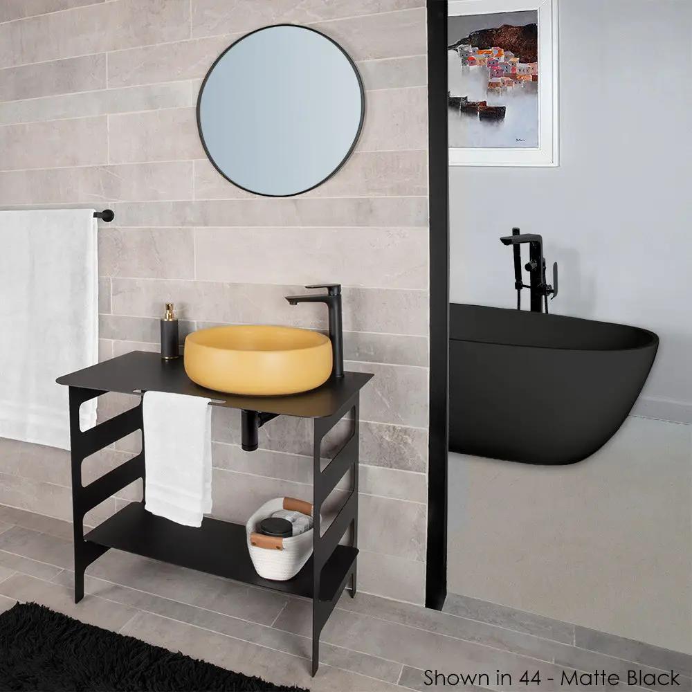 matte black vanity